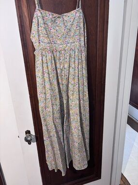 Floral Spaghetti Strap For Love and Lemons Midi Dress in Pastel Bouquet